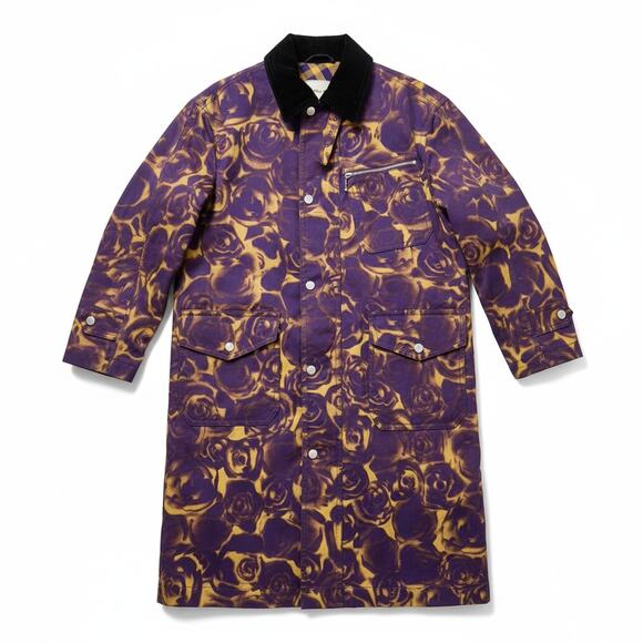Burberry Purple and Yellow Rose Print Trench Coat (US 0) New with tags